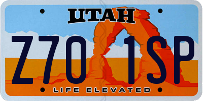 UT license plate Z701SP