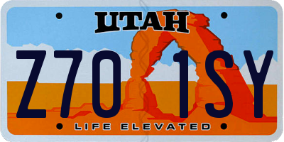 UT license plate Z701SY
