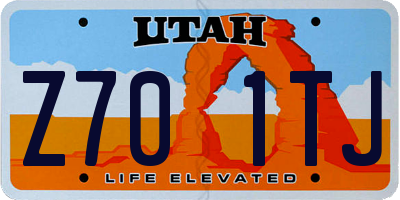 UT license plate Z701TJ