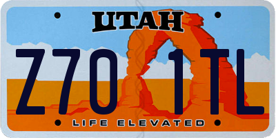 UT license plate Z701TL