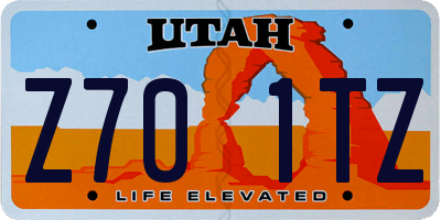 UT license plate Z701TZ