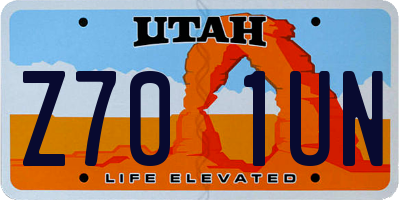 UT license plate Z701UN