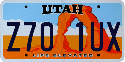 UT license plate Z701UX