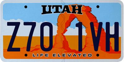 UT license plate Z701VH