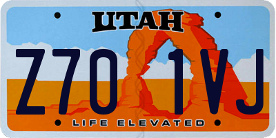 UT license plate Z701VJ