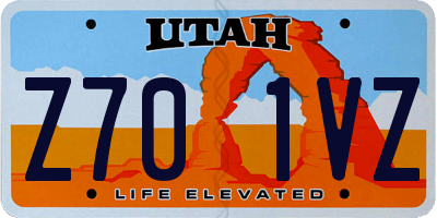 UT license plate Z701VZ