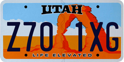 UT license plate Z701XG