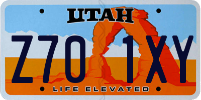 UT license plate Z701XY