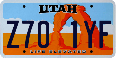 UT license plate Z701YF