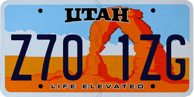UT license plate Z701ZG
