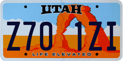 UT license plate Z701ZI