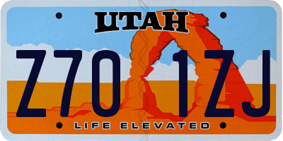 UT license plate Z701ZJ