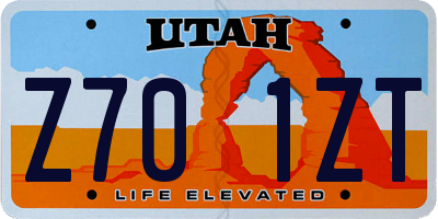 UT license plate Z701ZT