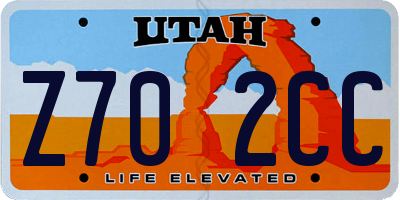 UT license plate Z702CC