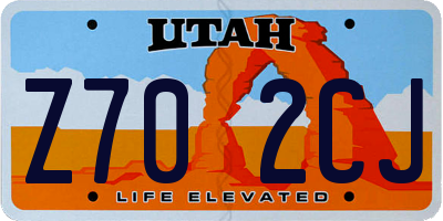UT license plate Z702CJ