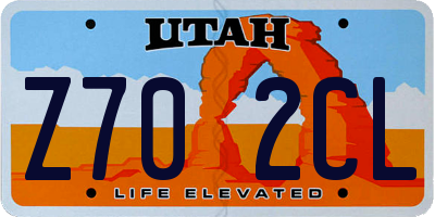 UT license plate Z702CL