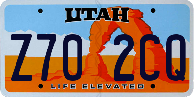 UT license plate Z702CQ