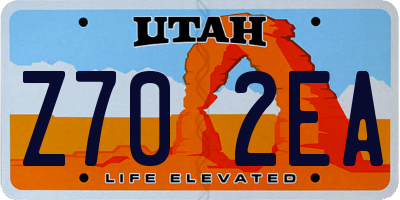 UT license plate Z702EA