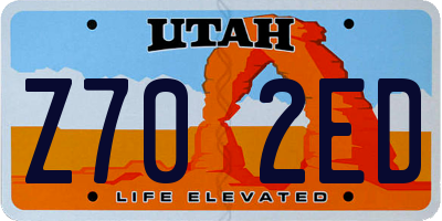 UT license plate Z702ED
