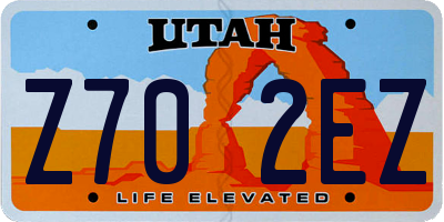 UT license plate Z702EZ