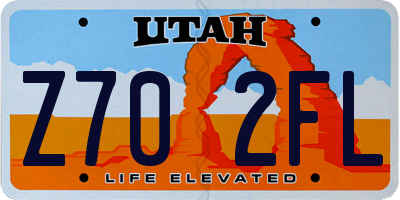 UT license plate Z702FL