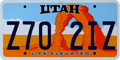 UT license plate Z702IZ