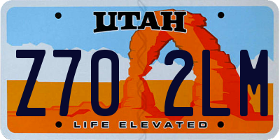 UT license plate Z702LM