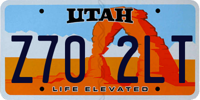 UT license plate Z702LT