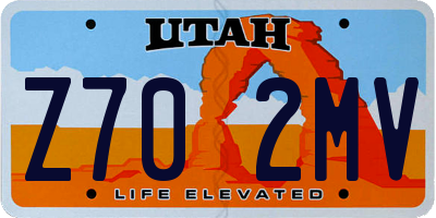 UT license plate Z702MV
