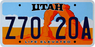UT license plate Z702OA