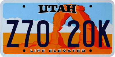 UT license plate Z702OK