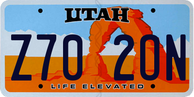 UT license plate Z702ON
