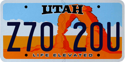 UT license plate Z702OU