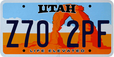 UT license plate Z702PF