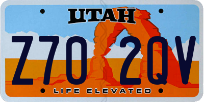 UT license plate Z702QV