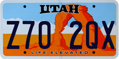 UT license plate Z702QX