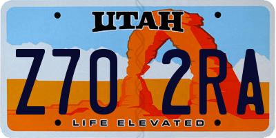 UT license plate Z702RA
