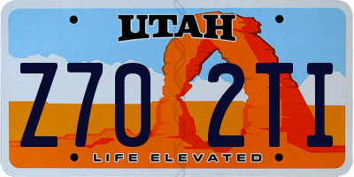 UT license plate Z702TI