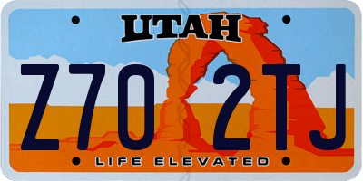 UT license plate Z702TJ