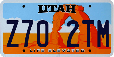 UT license plate Z702TM