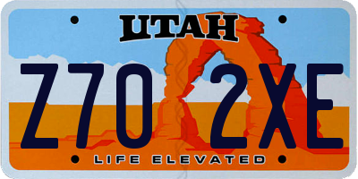 UT license plate Z702XE