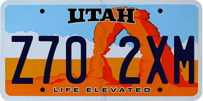UT license plate Z702XM