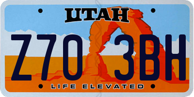 UT license plate Z703BH