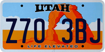 UT license plate Z703BJ