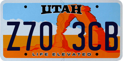 UT license plate Z703CB