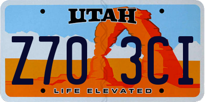 UT license plate Z703CI