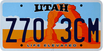 UT license plate Z703CM