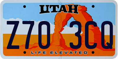 UT license plate Z703CQ