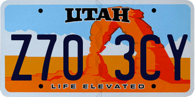 UT license plate Z703CY
