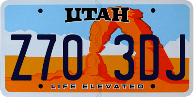 UT license plate Z703DJ